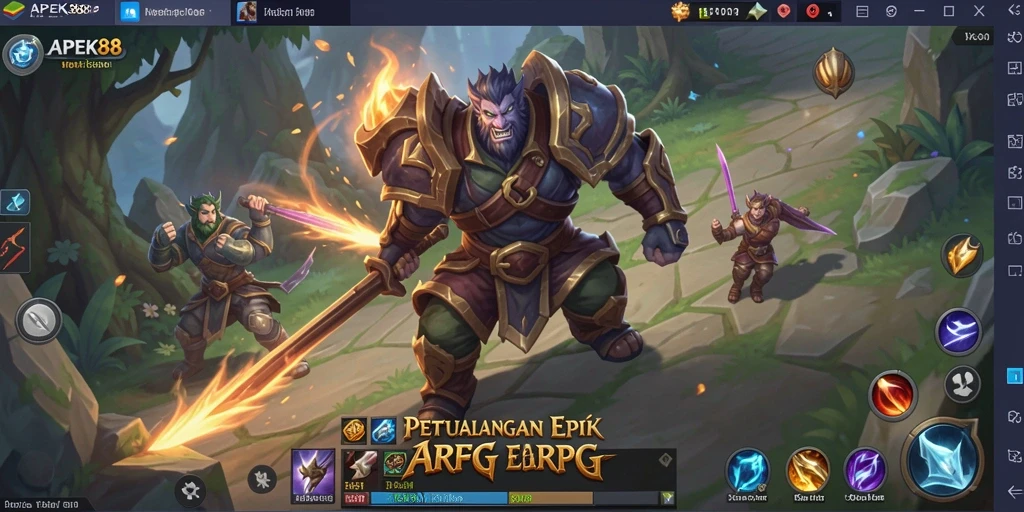 Tampilan aksi seru dalam gameplay ARPG APEK88.