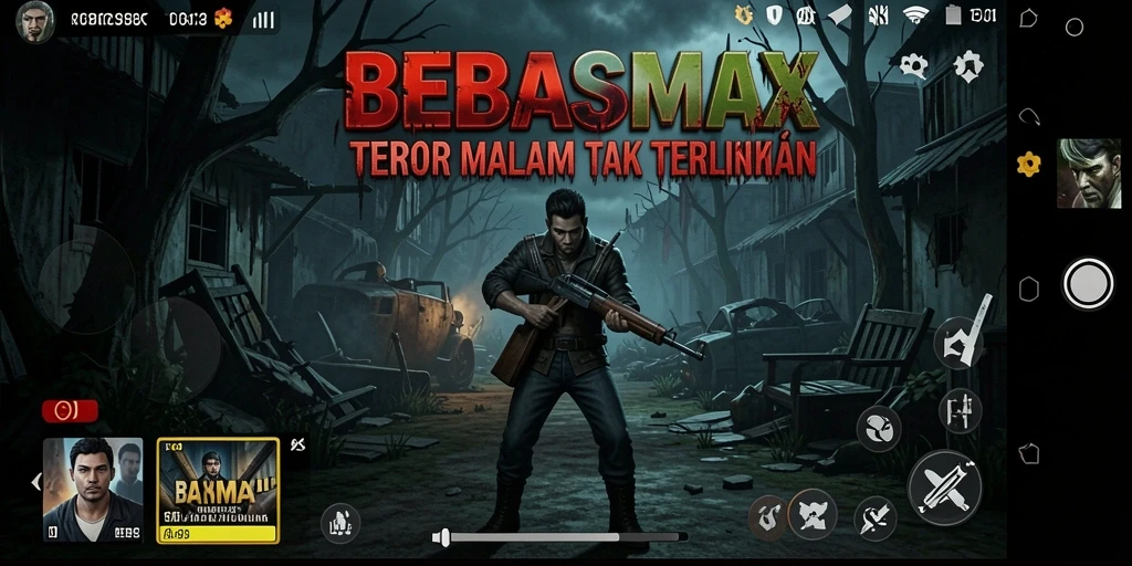 Tangkapan layar BEBASMAX menampilkan suasana mencekam dan gameplay yang mendalam.