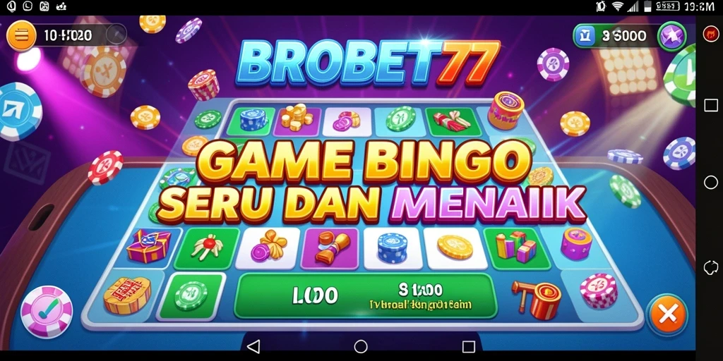 Tampilan gameplay menarik dalam aplikasi Bingo BROBET77.