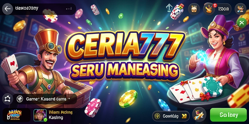 Tampilan utama CERIA777 yang memukau dengan gameplay Kasino yang menegangkan.