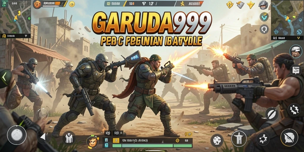 Tampilan gameplay menarik pertarungan Battle Royale di GARUDA999.