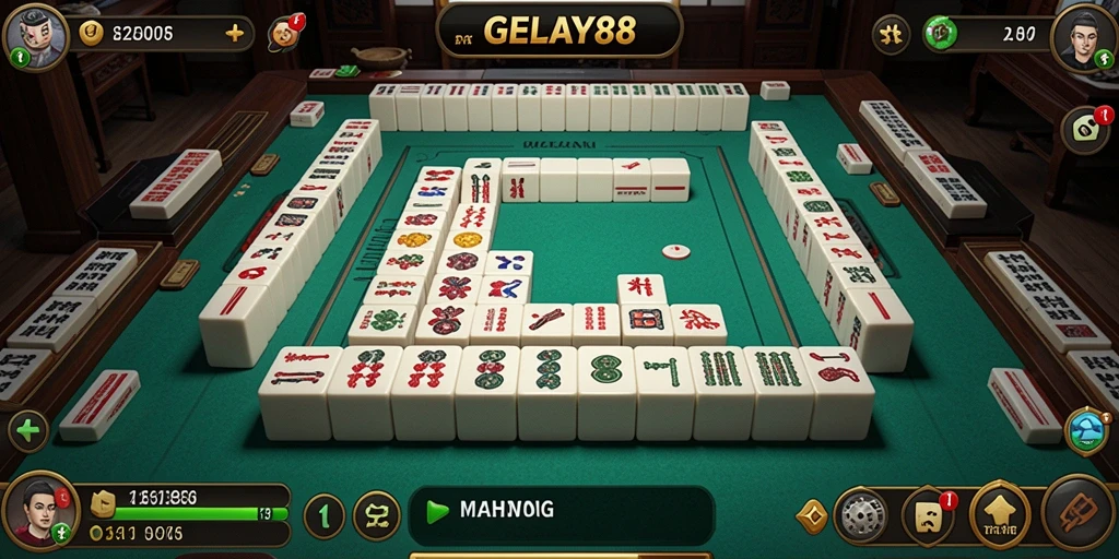 Tampilan screenshot utama dari pengalaman permainan Mahjong yang seru.
