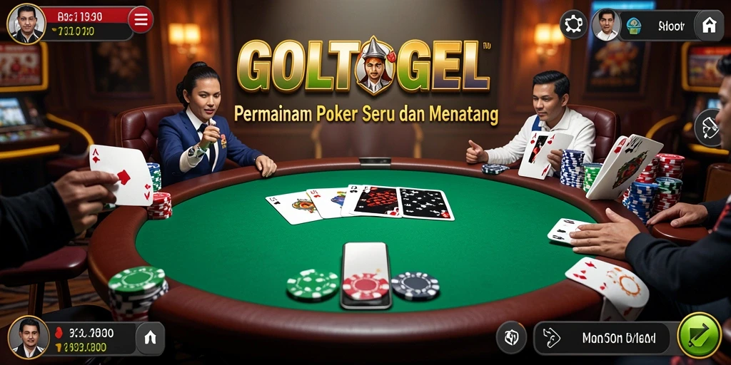 Tampilan gameplay menarik dari GOLTOGEL dengan nuansa Poker.