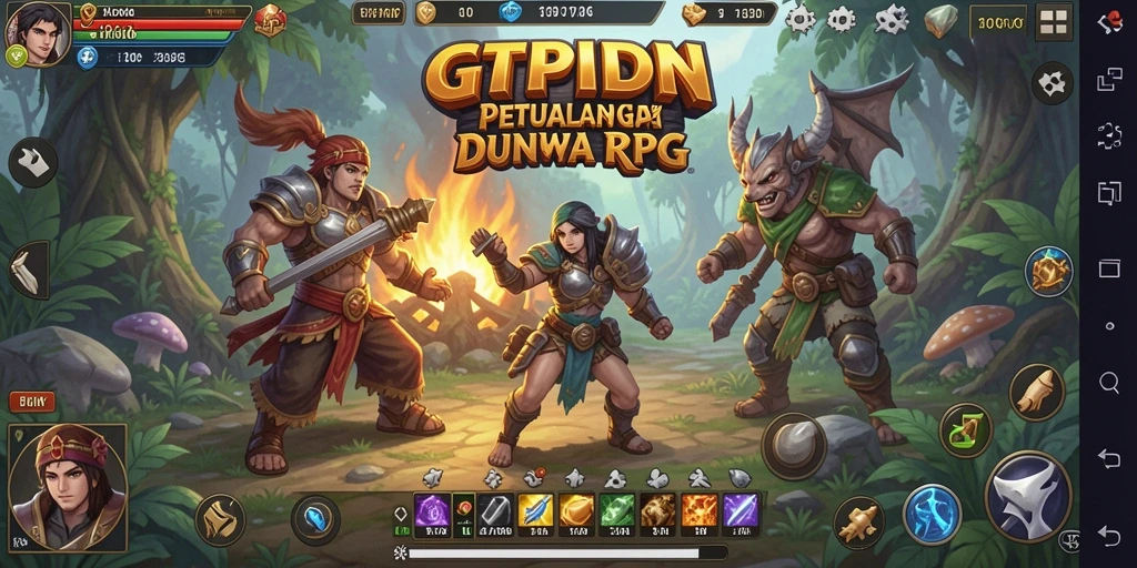 Screenshot gameplay GTPIDN yang menunjukkan karakter beraksi dalam pertempuran.