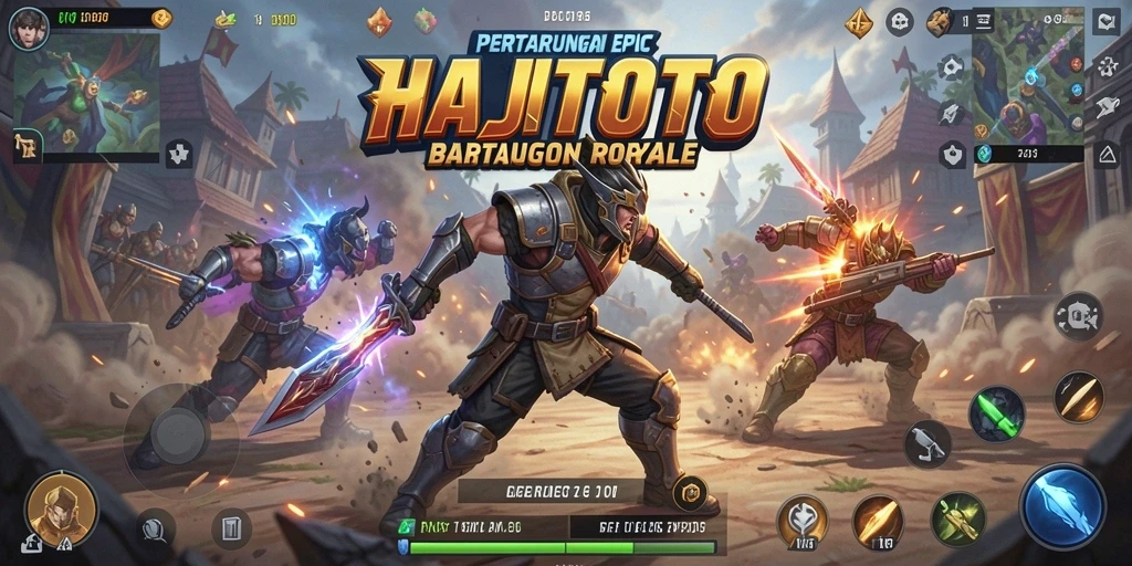 Gameplay seru dan mendebarkan di HAJITOTO Battle Royale.