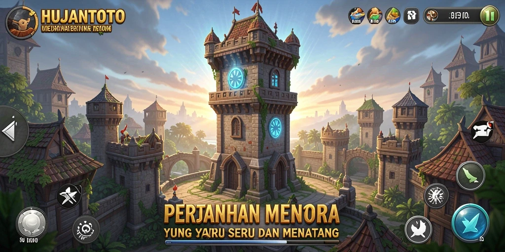 Tangkapan layar HUJANTOTO menampilkan aksi seru dalam Tower Defense.
