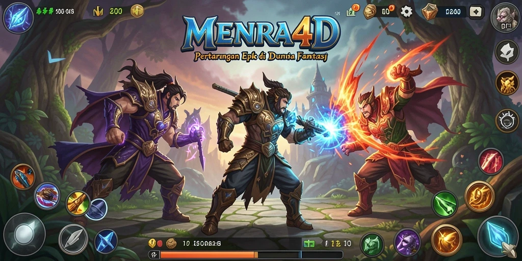 Screenshot dari gameplay <strong>MENARA4D</strong> yang menunjukkan aksi pertarungan yang mendebarkan.