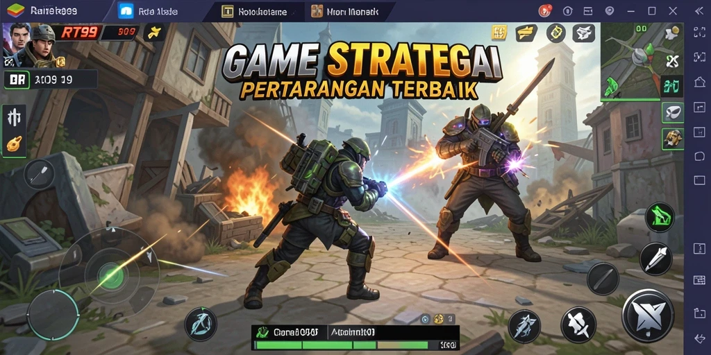 Tampilan gameplay menegangkan dalam pertarungan strategi RT99.