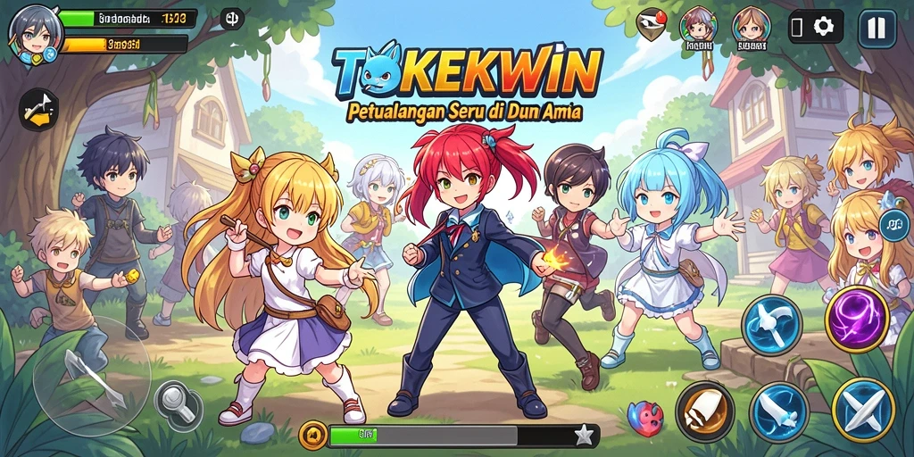 Tampilan gameplay seru di dunia anime yang fantastis.