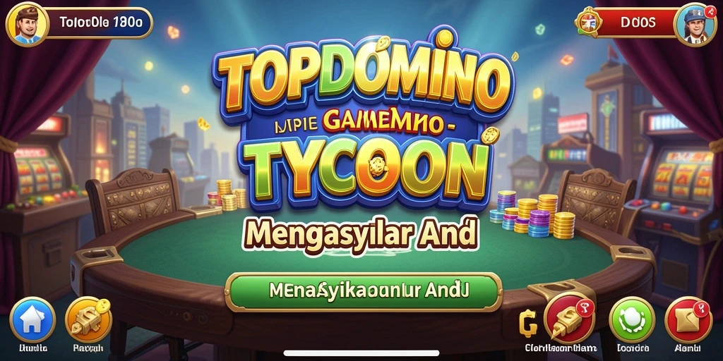 Screenshot gameplay <strong>TOPDOMINO</strong> menampilkan aksi seru membangun kerajaan Tycoon.